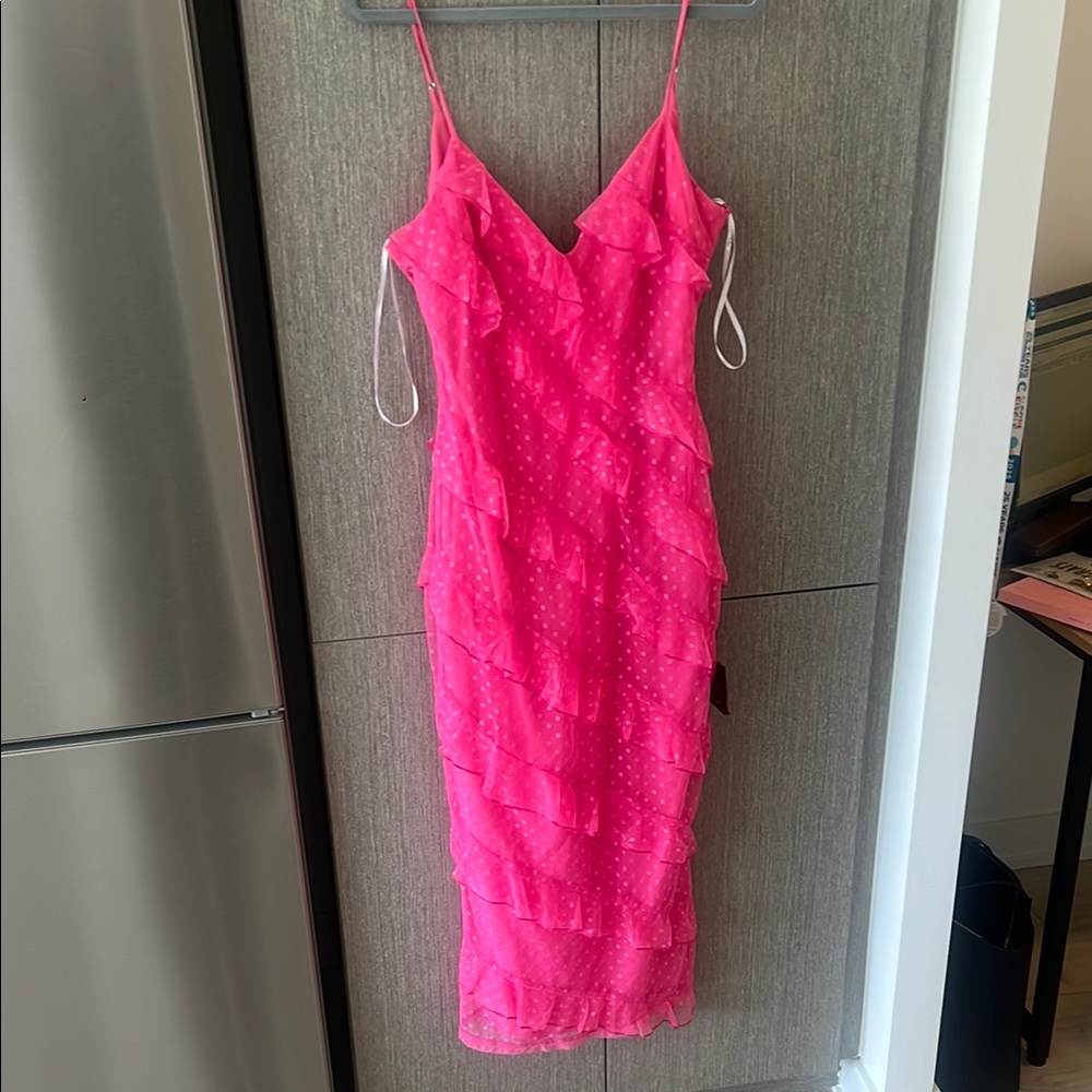 Elegant Pink Ruffled Dress